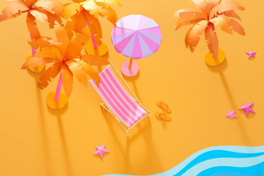 Summertime. Beach view from above.