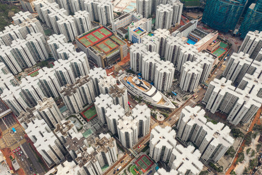 An arial view of Hong Kong