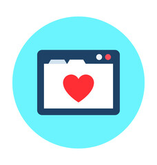 Heart Screen Vector Icon