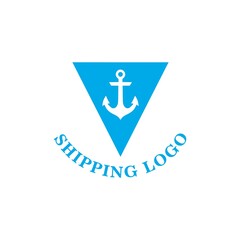 sailing logo with anchor design. blue color composition. suitable for shipping logos, communities, companies.
