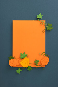 Thanksgiving or Autumnal holiday background, top view, copy space.