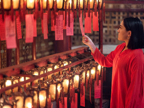 Prayer lanterns in Man Mo Temple, Hong Kong