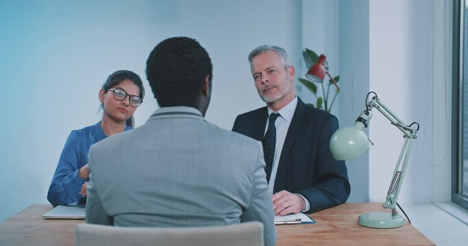 Multi-ethnic business people during job interview 