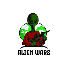 the green alien with a war