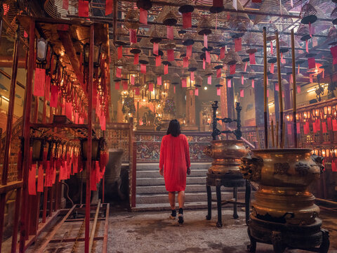 Prayer lanterns in Man Mo Temple, Hong Kong