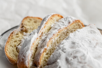 Poffert Dutch cake, Groningen specialty with tea and cappuccino