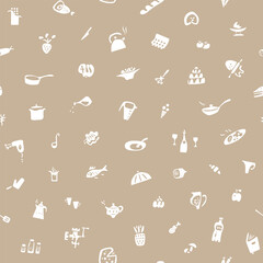 cooking food seamless vector background , design element