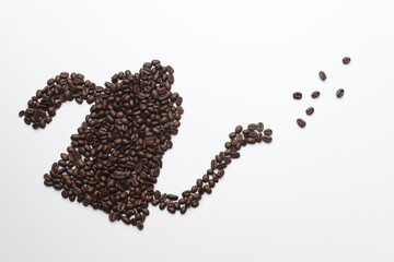 Coffee pot is made from coffee beans.