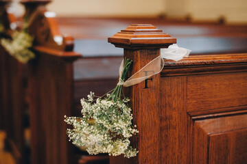 gypsophila flowers in church