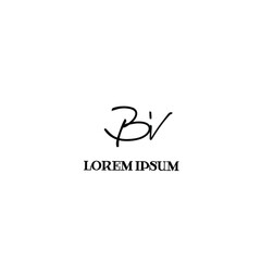 BV b v Initial handwriting creative fashion elegant design logo Sign Symbol template vector icon