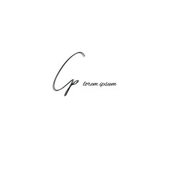 CP c p Initial handwriting creative fashion elegant design logo Sign Symbol template vector icon