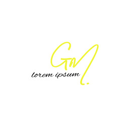 GM g m Initial handwriting creative fashion elegant design logo Sign Symbol template vector icon