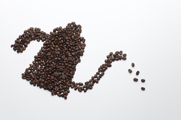 Coffee pot is made from coffee beans.