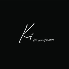 KI k i Initial handwriting creative fashion elegant design logo Sign Symbol template vector icon