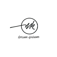 MK m k Initial handwriting creative fashion elegant design logo Sign Symbol template vector icon