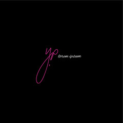 YP y p Initial handwriting creative fashion elegant design logo Sign Symbol template vector icon