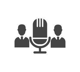 Audio conference vector icon on white isolated background.