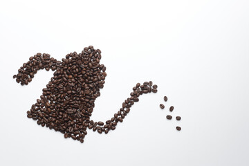 Coffee pot is made from coffee beans.