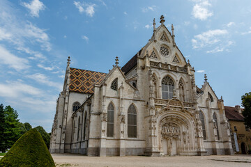 Fototapeta na wymiar Exterior of the Royal Monastery of Brou in Bourg-en-Bresse, Ain, France, Europe