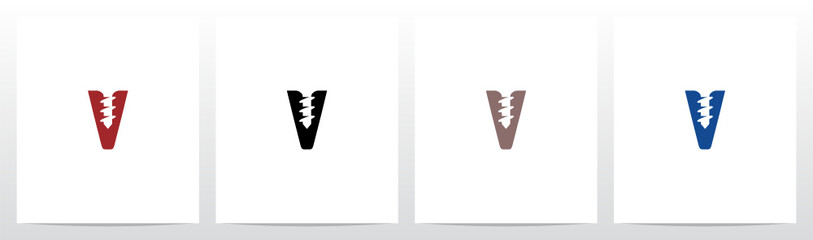 Screw On Letter Logo Design V