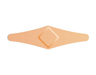 Medical plaster. Adhesive bandage or sticking plaster. Medical band aids protection patch for first aid. Protection and care. Vector cartoon plaster on white background