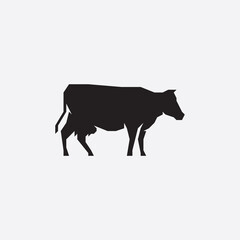 Cow silhouette icon. Cow logo.
