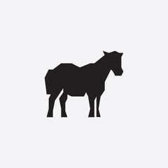 Horse silhouette icon. Horse logo
