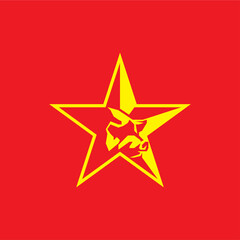 pig head logo in a star shape
