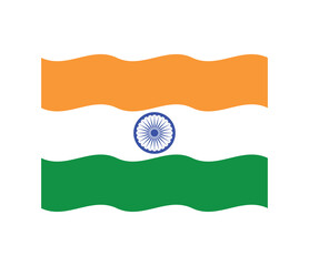 Obraz premium Flag of India, vector design. Saffron, white and green with Ashoka Chakra blue wheel.