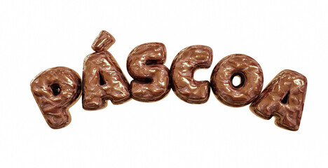 PÁSCOA CHOCOLATE TEXTO 3D SELO BRASIL	
