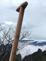 China Mount HuangShan - April, 2015: Natural scenery, sunsets, peculiarly-shaped granite peaks, Huangshan pine trees and views of the clouds from above. Photo taken in Yellow Mountain (UNESCO).