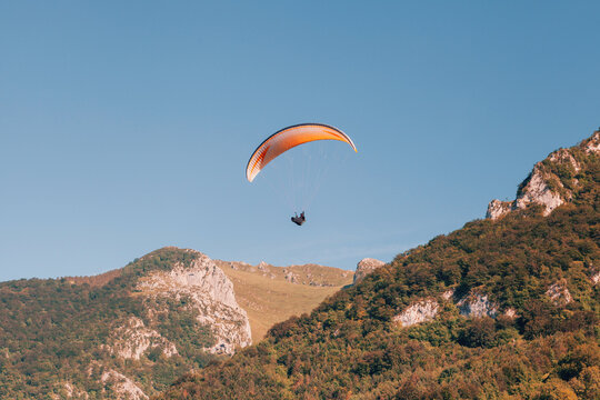 Man practicing skydiving