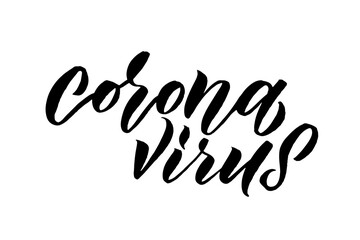 Corona Virus Vector Lettering. Covid 2019. Medicine Design