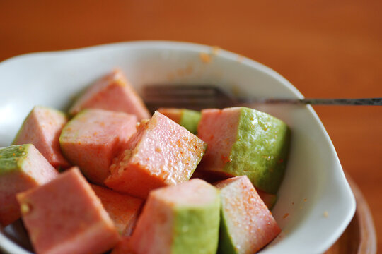 Guava, a fresh fruit and food, is used in Japanese style home