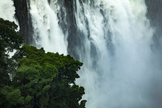 A Close Up Of A Thunderous Waterfall
