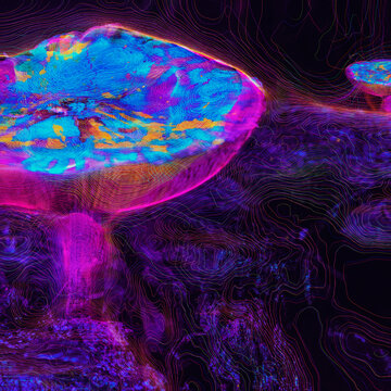 Trippy mushroom land