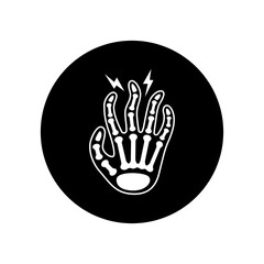 Obraz premium Fingers arthritis black glyph icon. Inflammation joint. Sign for web page, mobile app, button, logo.