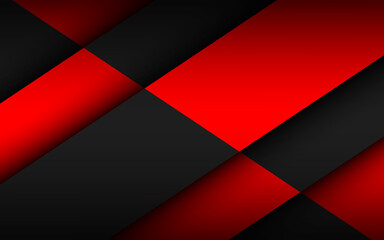 Black and red material design background overlap layers. Modern web wallpaper. Widescreen vector illustration