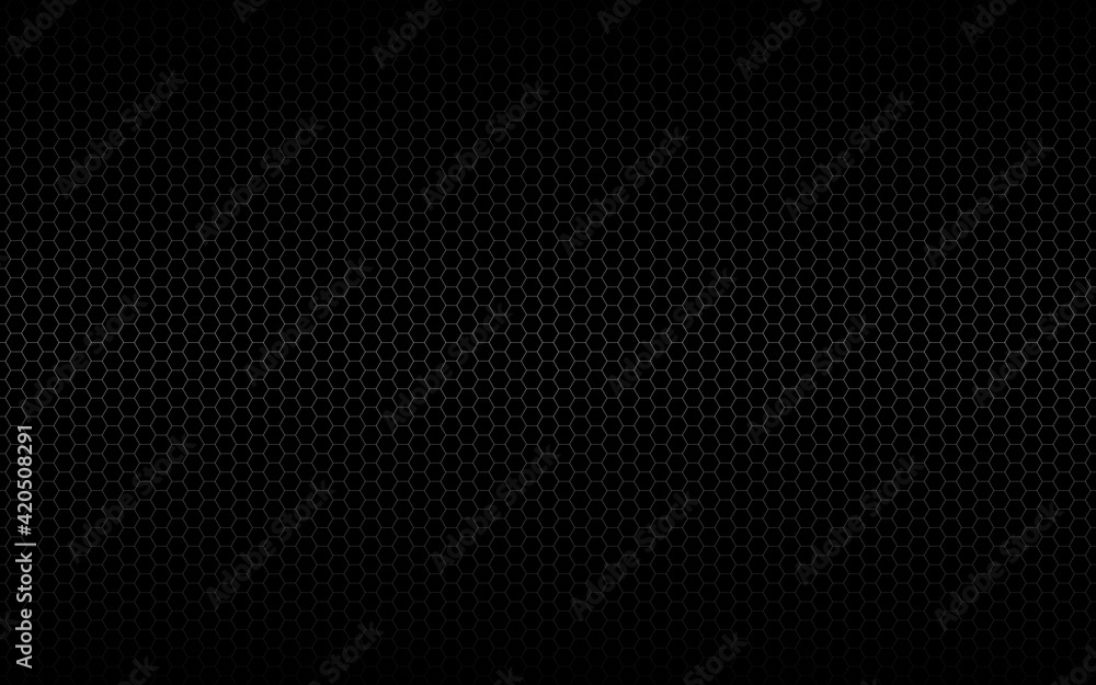 Wall mural modern simple black and white geometric polygonal background. abstract black metallic hexagonal back