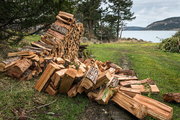 Firewood piles always fall over