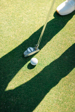 Anonymous player on golf course onsummer day