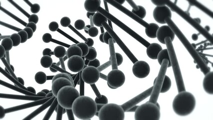 Abstract DNA 3D Hologram rotating DNA double helix loop animation. Science and medicine concepts. technology, medicine, gene therapy, development, engineering, AI synergy.  4K seamless loop video
