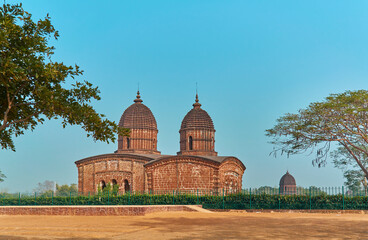 Obraz premium or Mandir (twin) temple of Bishnupur, famous for its terracotta temples.