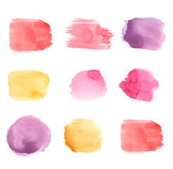 Watercolor brush grunge art hand drawn stains. Paper bright creative texture. Shape backdrop paint element spot ink background.