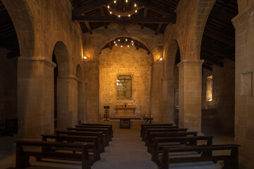 Obraz premium Interior of the church of St. Vito e Modesto of Corsignano, Pienza, Italy
