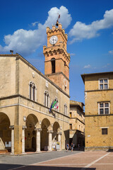 Fototapeta na wymiar The Town Hall of Pienza, ancient residence of the Priori, Pienza, Italy