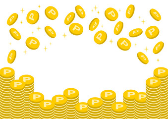 積み上がったポントコインのイラスト