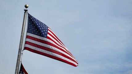 American flag in the wind