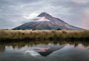 Mount Taranaki at evening.