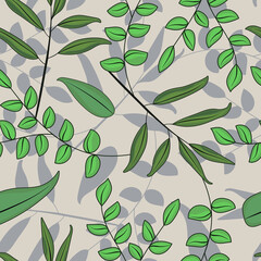 Botanical seamless pattern. Vector stock illustration eps 10. 